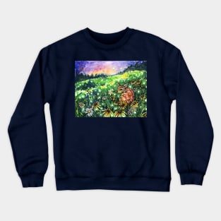 Fawn, Flowers, and Fireflies Crewneck Sweatshirt